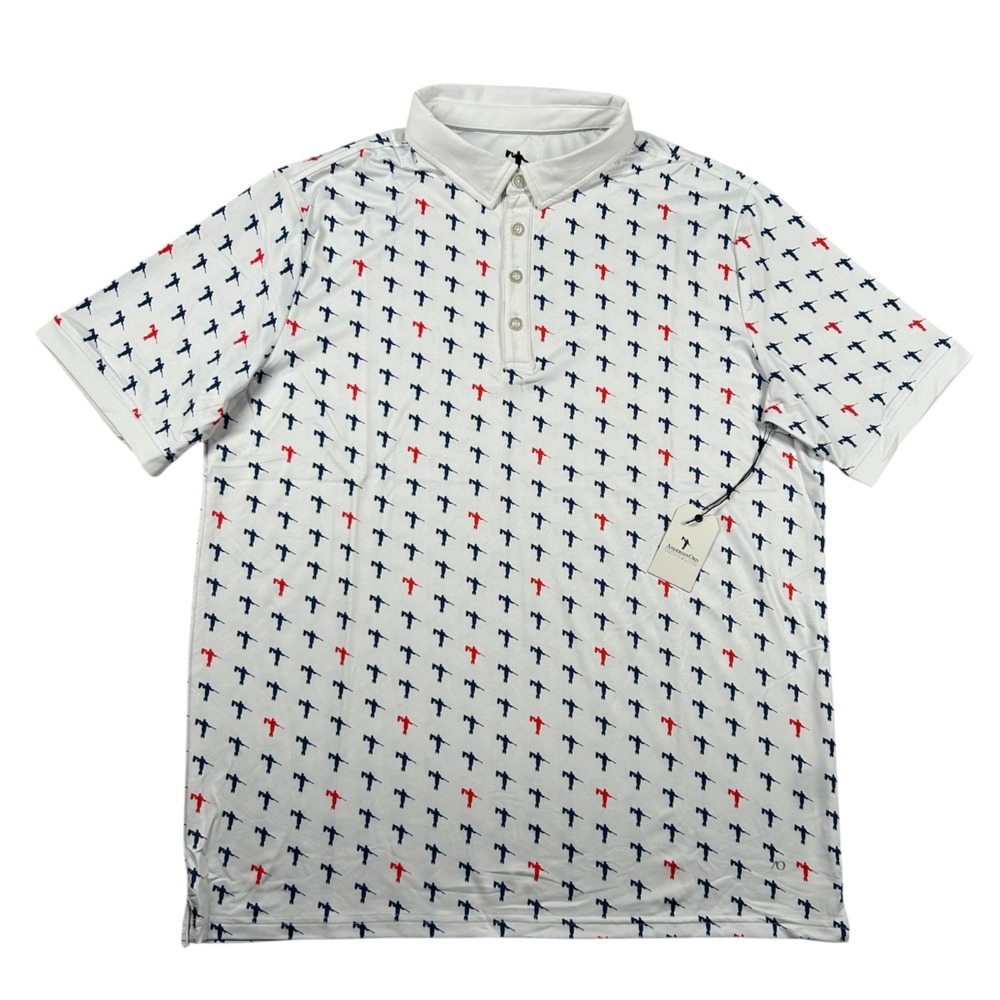 Anderson Ord Shirt Mens L Golf Polo Liberty Patriotic Performance Wicking UPF